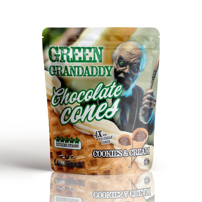 Green Grandaddy Chocolate Cones – Cookies & Cream met een Cannabis Twist