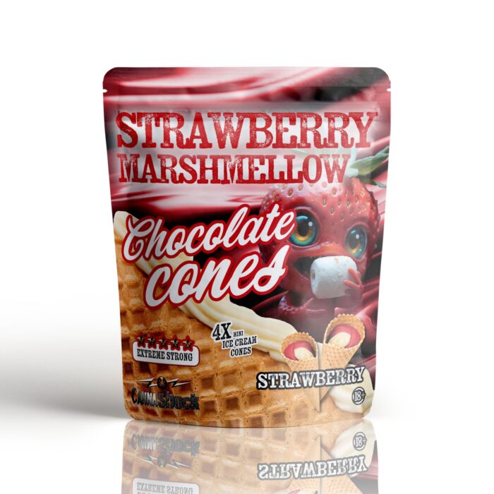 Cannabis-Strawberry Marshmallow Chocolate Cones – Pure Temptation in a Cone